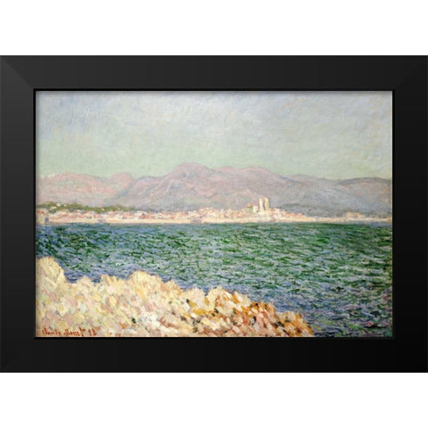 Golfe dAntibes Black Modern Wood Framed Art Print by Monet, Claude