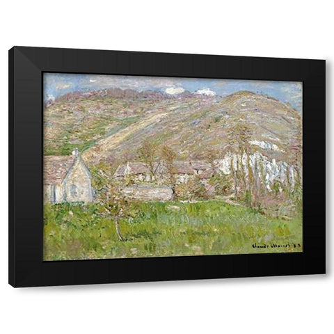 The Hamlet of Falaise, near Giverny, 1883 Black Modern Wood Framed Art Print with Double Matting by Monet, Claude