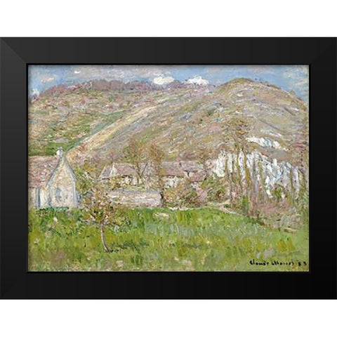 The Hamlet of Falaise, near Giverny, 1883 Black Modern Wood Framed Art Print by Monet, Claude