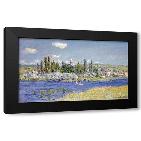 Vetheuil Black Modern Wood Framed Art Print with Double Matting by Monet, Claude