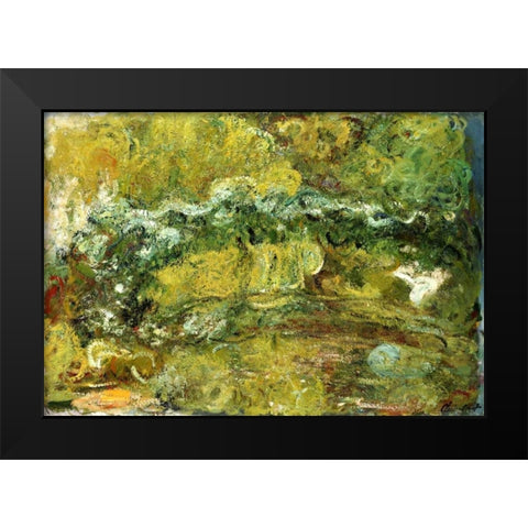 The Japanese Bridge Black Modern Wood Framed Art Print by Monet, Claude