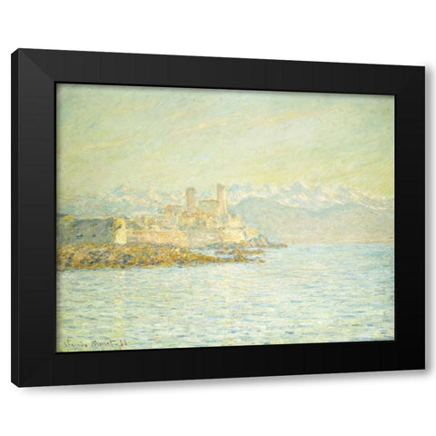 The Old Fort at Antibes Black Modern Wood Framed Art Print with Double Matting by Monet, Claude