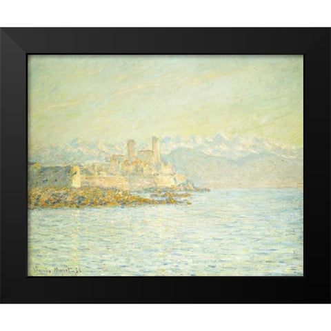 The Old Fort at Antibes Black Modern Wood Framed Art Print by Monet, Claude