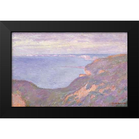 The Cliffs Near Dieppe Black Modern Wood Framed Art Print by Monet, Claude