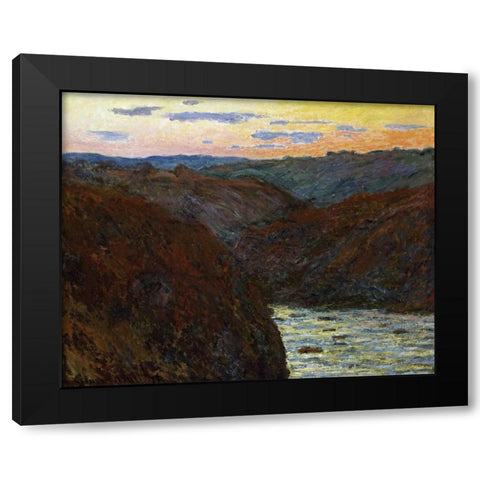 La Creuse, Sunset Black Modern Wood Framed Art Print with Double Matting by Monet, Claude