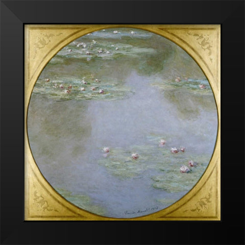 Waterlilies Black Modern Wood Framed Art Print by Monet, Claude