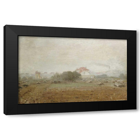 Fog - Effet de brouillard Black Modern Wood Framed Art Print with Double Matting by Monet, Claude