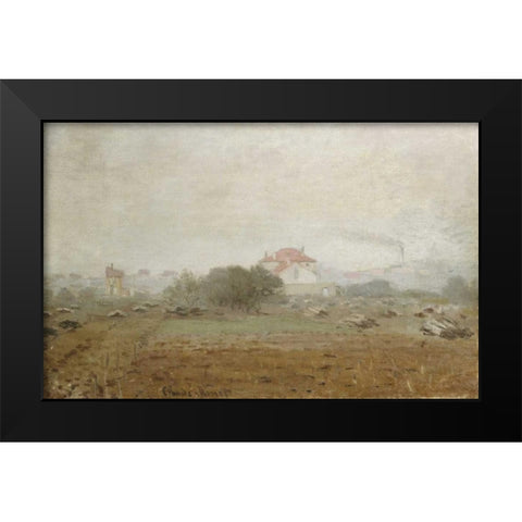 Fog - Effet de brouillard Black Modern Wood Framed Art Print by Monet, Claude