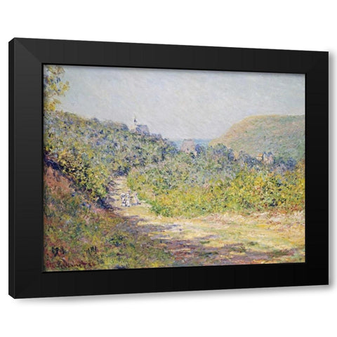 Aux Petites-Dalles, 1884 Black Modern Wood Framed Art Print with Double Matting by Monet, Claude