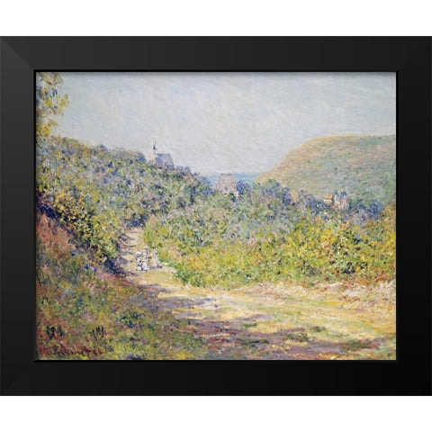 Aux Petites-Dalles, 1884 Black Modern Wood Framed Art Print by Monet, Claude