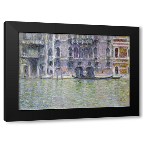 Palazzo da Mula, Venice Black Modern Wood Framed Art Print with Double Matting by Monet, Claude