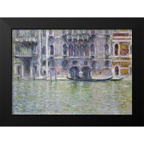 Palazzo da Mula, Venice Black Modern Wood Framed Art Print by Monet, Claude