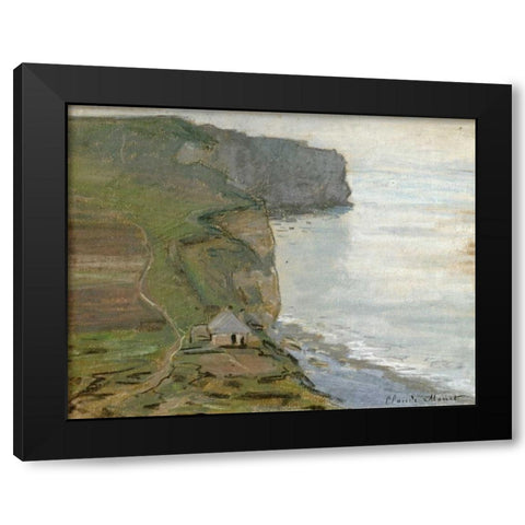 Cap dAntifer, Etretat Black Modern Wood Framed Art Print with Double Matting by Monet, Claude