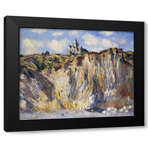 Church of Varengeville, in the Morning Black Modern Wood Framed Art Print with Double Matting by Monet, Claude