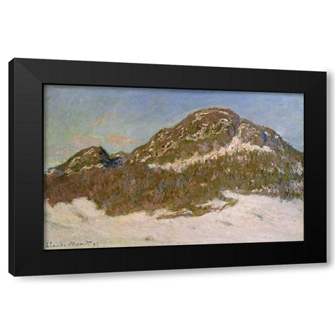 Mount Kolsaas in Sunlight Black Modern Wood Framed Art Print by Monet, Claude
