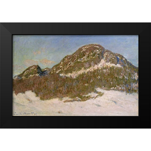 Mount Kolsaas in Sunlight Black Modern Wood Framed Art Print by Monet, Claude