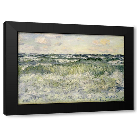 Marine - Etude de mer Black Modern Wood Framed Art Print with Double Matting by Monet, Claude