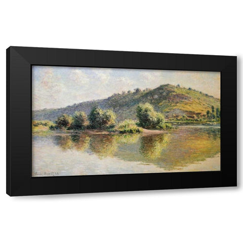 The Seine at Port-Villez Black Modern Wood Framed Art Print by Monet, Claude