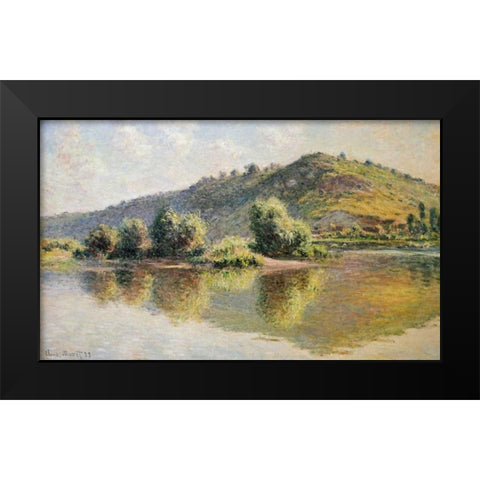 The Seine at Port-Villez Black Modern Wood Framed Art Print by Monet, Claude