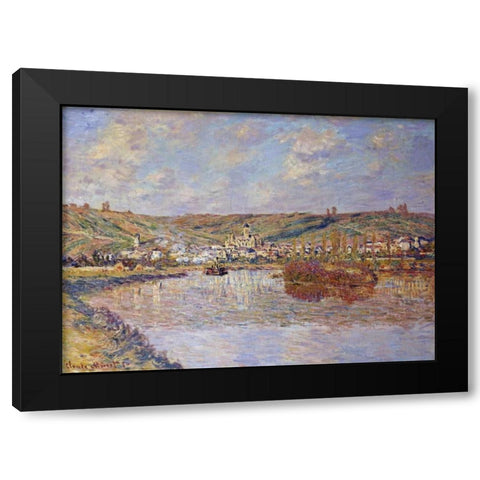 End of the Afternoon, Vetheuil Black Modern Wood Framed Art Print with Double Matting by Monet, Claude