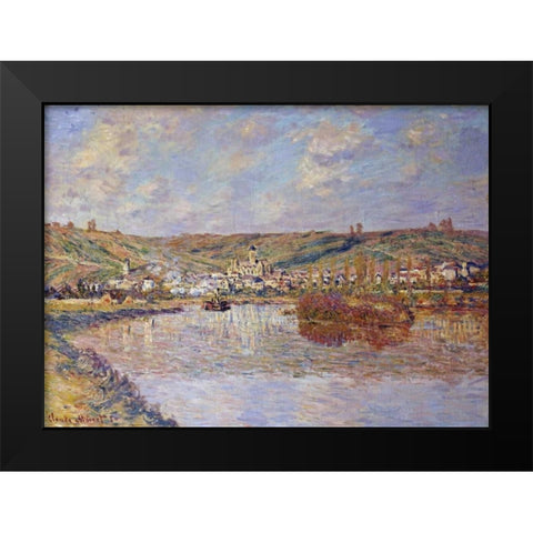 End of the Afternoon, Vetheuil Black Modern Wood Framed Art Print by Monet, Claude