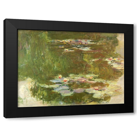 Lily Pond Black Modern Wood Framed Art Print by Monet, Claude