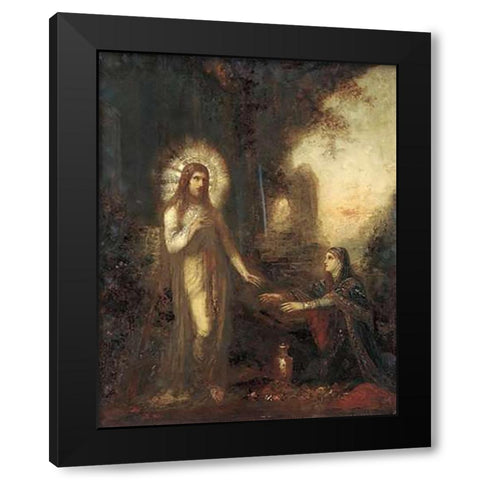 Museumist and Mary Magdalene Black Modern Wood Framed Art Print by Moreau, Gustave