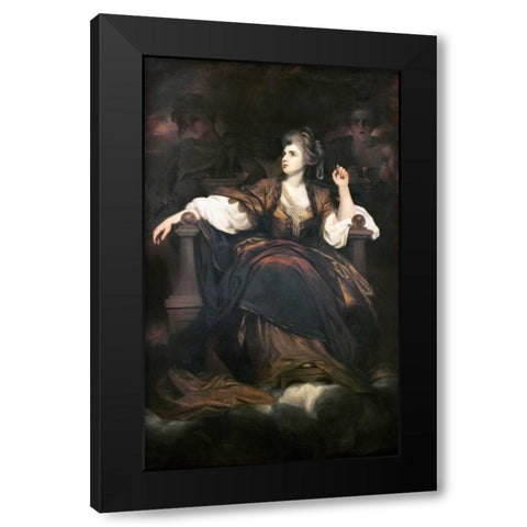 Mrs. Siddons As The Tragic Muse Black Modern Wood Framed Art Print by Reynolds, Joshua