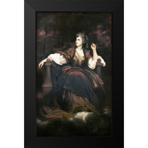 Mrs. Siddons As The Tragic Muse Black Modern Wood Framed Art Print by Reynolds, Joshua