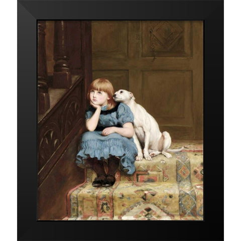 Sympathy Black Modern Wood Framed Art Print by Riviere, Briton