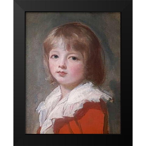 Portrait of a Boy Black Modern Wood Framed Art Print by Romney, George