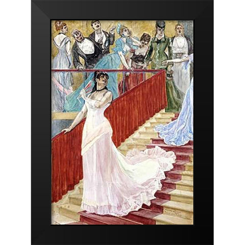 The Row Black Modern Wood Framed Art Print by Rops, Felicien