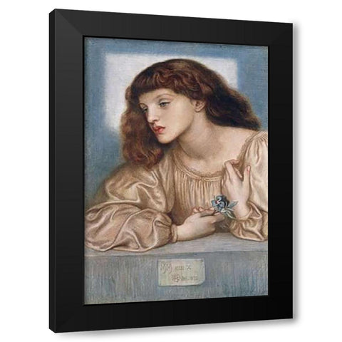 May Morris Black Modern Wood Framed Art Print with Double Matting by Rossetti, Dante Gabriel