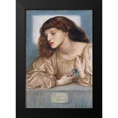 May Morris Black Modern Wood Framed Art Print by Rossetti, Dante Gabriel