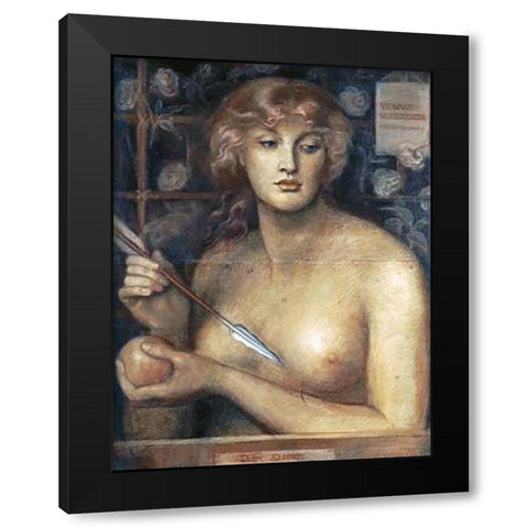 Venus Verticordia Black Modern Wood Framed Art Print with Double Matting by Rossetti, Dante Gabriel