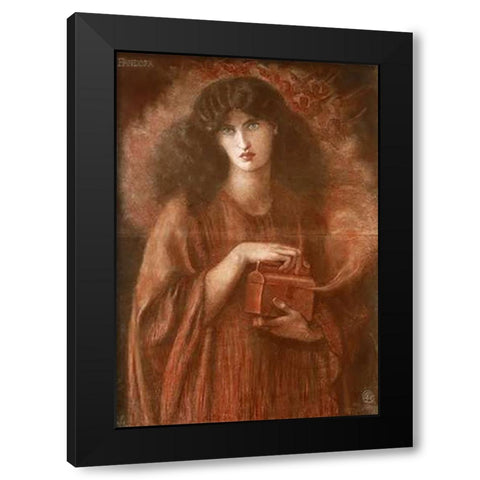 Pandora Black Modern Wood Framed Art Print with Double Matting by Rossetti, Dante Gabriel