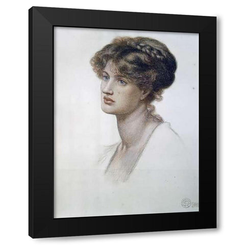 Portrait of Mrs. William J. Stillman Black Modern Wood Framed Art Print with Double Matting by Rossetti, Dante Gabriel