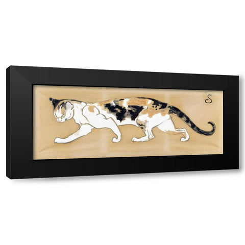 The Cat Black Modern Wood Framed Art Print by Steinlen, Theophile