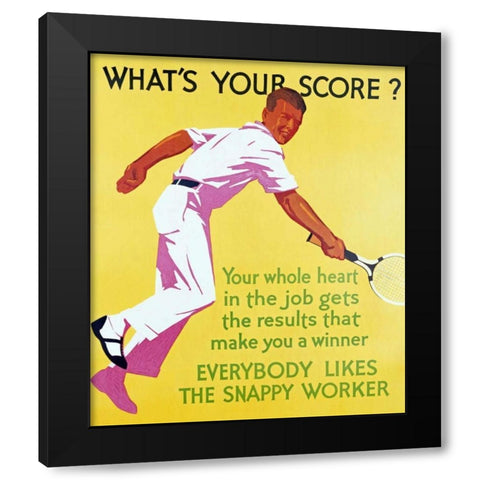Whats Your Score Black Modern Wood Framed Art Print with Double Matting by Unknown