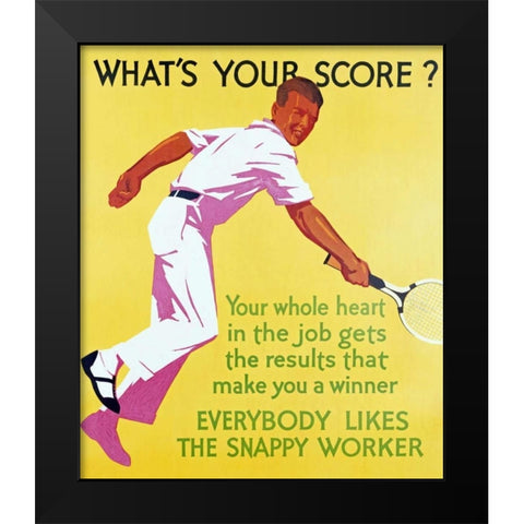 Whats Your Score Black Modern Wood Framed Art Print by Unknown