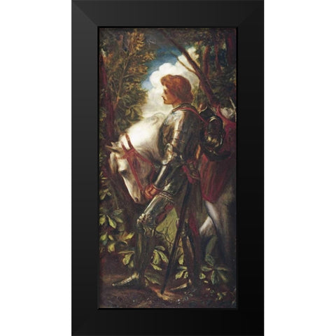 Sir Galahad Black Modern Wood Framed Art Print by Watts, George Frederick