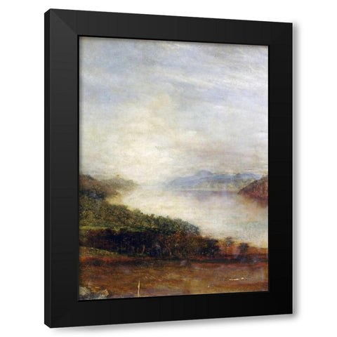 Loch Ness Black Modern Wood Framed Art Print with Double Matting by Watts, George Frederick