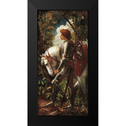 Sir Galahad Black Modern Wood Framed Art Print by Watts, George Frederick
