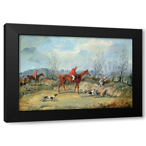 Tally Ho! Black Modern Wood Framed Art Print by Alken, Samuel Henry