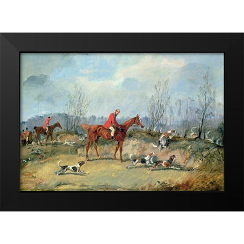 Tally Ho! Black Modern Wood Framed Art Print by Alken, Samuel Henry