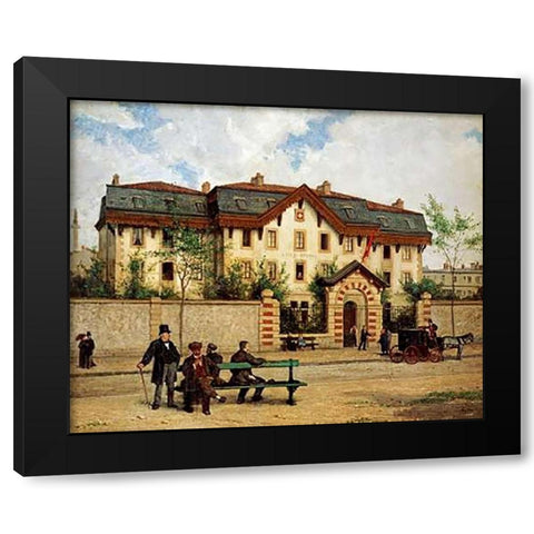 Asile Suisse a St-Mande, Paris Black Modern Wood Framed Art Print by Anker, Albert
