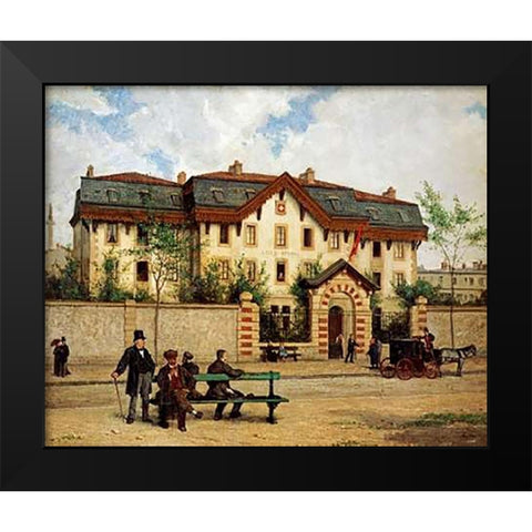 Asile Suisse a St-Mande, Paris Black Modern Wood Framed Art Print by Anker, Albert