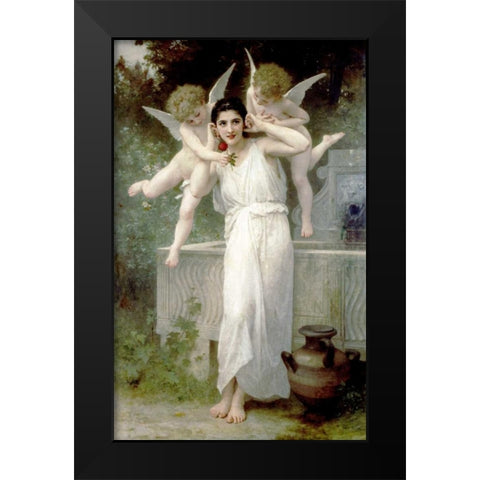 LInnocence Black Modern Wood Framed Art Print by Bouguereau, William-Adolphe