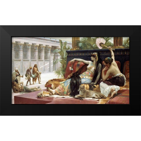Cleopatra Testing Poison On Condemned Slaves Black Modern Wood Framed Art Print by Cabanel, Alexandre