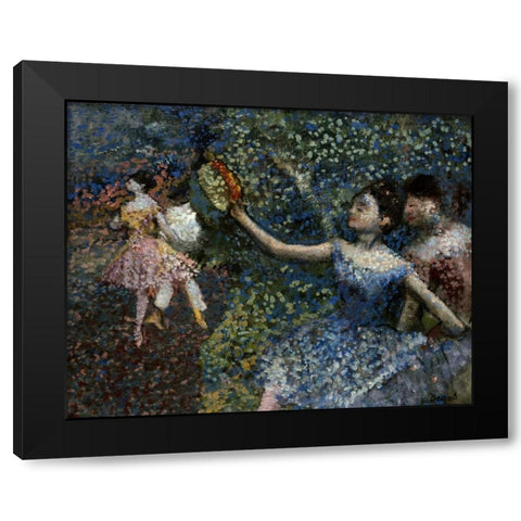 Dancer With a Tambourine Black Modern Wood Framed Art Print with Double Matting by Degas, Edgar